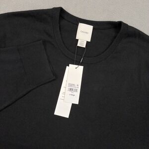 Calvin Klein Extra Fine Italian Merino Wool Blend Sweater Mens XL Black NWT